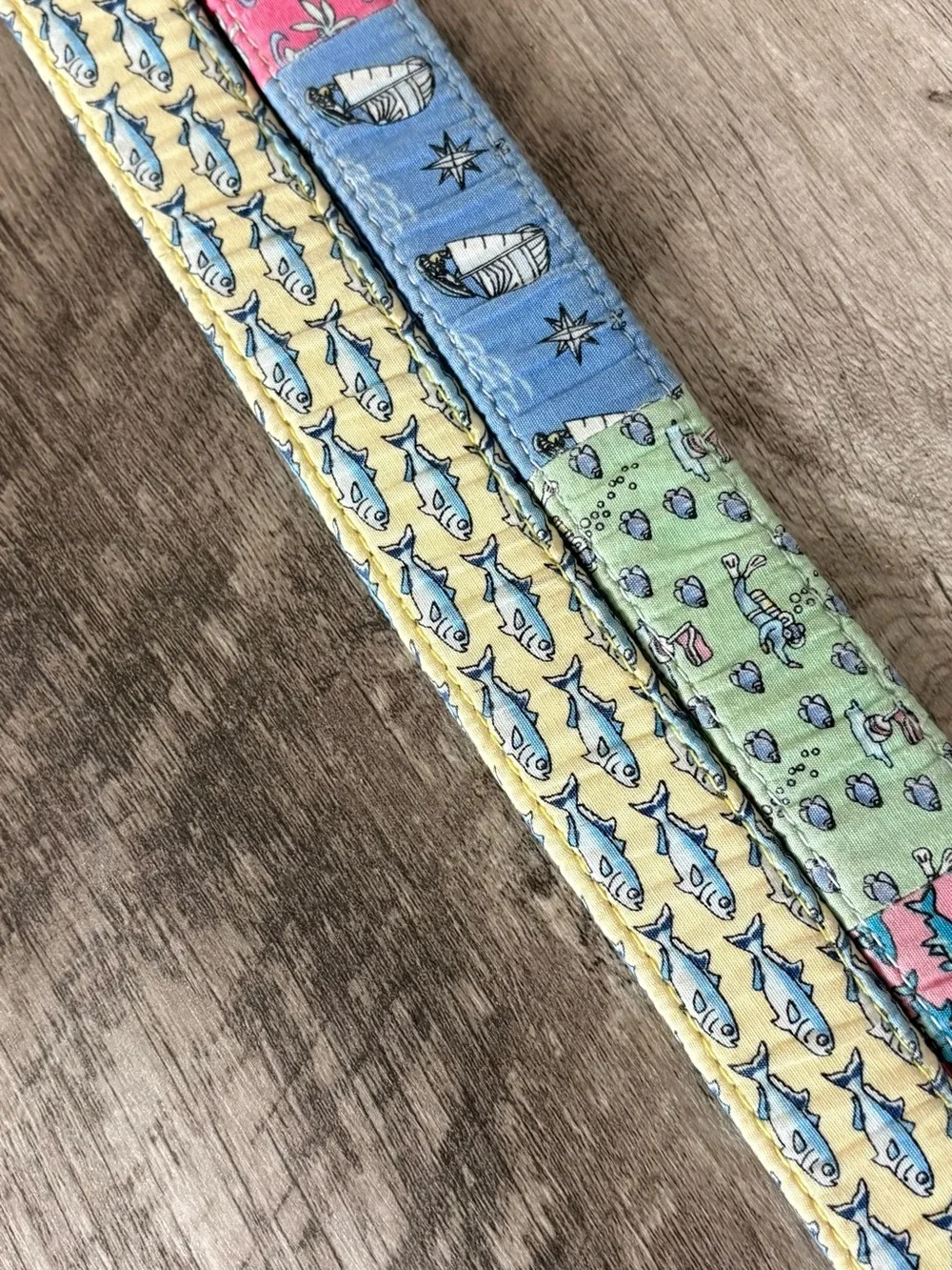 2 Women's VINEYARD VINES Pastel FISH GOLF PALM Cloth Double D Ring BELT Pair